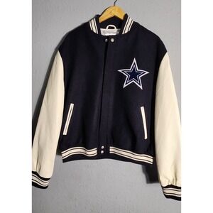 NFL Dallas Cowboys Jeff Hamilton Wool & Leather Varsity Jacket Men Size Small